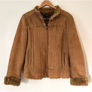 Calvin Klein faux suede / fur jacket